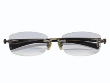 Load image into Gallery viewer, CHROME HEARTS クロムハーツ LIVING PROOF III EBONY WOOD メガネ ダークブラウン 度入り ウッド シルバー925 シルバー金具 良品 中古 4b006915