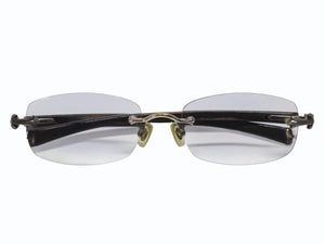 CHROME HEARTS クロムハーツ LIVING PROOF III EBONY WOOD メガネ ダークブラウン 度入り ウッド シルバー925 シルバー金具 良品 中古 4b006915