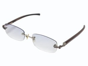 CHROME HEARTS クロムハーツ LIVING PROOF III EBONY WOOD メガネ ダークブラウン 度入り ウッド シルバー925 シルバー金具 良品 中古 4b006915