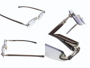 CHROME HEARTS クロムハーツ LIVING PROOF III EBONY WOOD メガネ ダークブラウン 度入り ウッド シルバー925 シルバー金具 良品 中古 4b006915