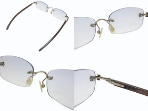 CHROME HEARTS クロムハーツ LIVING PROOF III EBONY WOOD メガネ ダークブラウン 度入り ウッド シルバー925 シルバー金具 良品 中古 4b006915