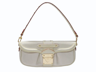 LOUIS VUITTON ルイヴィトン プレシュー ハンドバッグ M91774 スハリ レザー アイボリー スタッズ 2007年 ゴールド金具 美品 中古 4b006920
