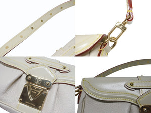 LOUIS VUITTON ルイヴィトン プレシュー ハンドバッグ M91774 スハリ レザー アイボリー スタッズ 2007年 ゴールド金具 美品 中古 4b006920
