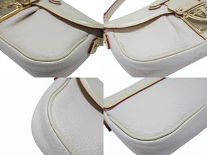 LOUIS VUITTON ルイヴィトン プレシュー ハンドバッグ M91774 スハリ レザー アイボリー スタッズ 2007年 ゴールド金具 美品 中古 4b006920