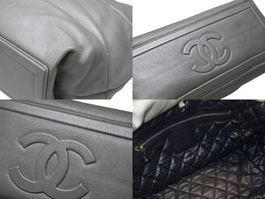 CHANEL シャネル コココクーン トートバッグ 13番台 ココマーク レザー シルバー キルティング シルバー金具 美品 中古 4b006922