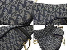 Load image into Gallery viewer, Christian Dior クリスチャンディオール サドルバッグ ワンショルダーバッグ トロッター ネイビー ガリアーノ期 美品 中古 4b006923