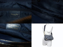 Load image into Gallery viewer, Christian Dior クリスチャンディオール サドルショルダーバッグ 07RU 0034 ネイビー トロッター柄 ガリアーノ期 美品 中古 4b006926