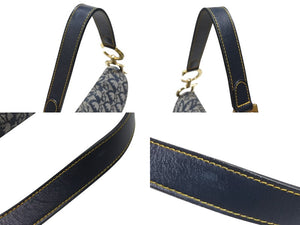極美品 Christian Dior クリスチャンディオール サドルバッグ ワンショルダーバッグ トロッター ネイビー ガリアーノ期 中古 4b006929