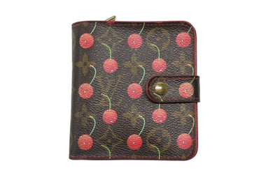 LOUIS VUITTON ルイヴィトン コンパクト ジップ 二つ折り財布 M95005 モノグラム チェリー 村上隆 2005年 美品 中古 4b006932