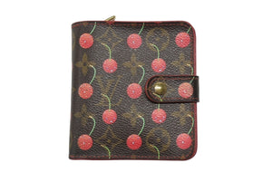 LOUIS VUITTON ルイヴィトン コンパクト ジップ 二つ折り財布 M95005 モノグラム チェリー 村上隆 2005年 美品 中古 4b006932