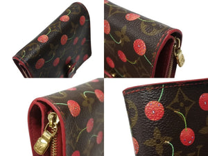 LOUIS VUITTON ルイヴィトン コンパクト ジップ 二つ折り財布 M95005 モノグラム チェリー 村上隆 2005年 美品 中古 4b006932