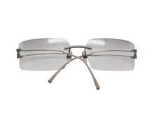 Load image into Gallery viewer, 極美品 CHANEL シャネル リムレス サングラス アイウェア 4051-B ココマーク ラインストーン シルバー グレー 中古 4b006933