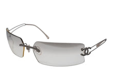Load image into Gallery viewer, 極美品 CHANEL シャネル リムレス サングラス アイウェア 4051-B ココマーク ラインストーン シルバー グレー 中古 4b006933