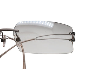 極美品 CHANEL シャネル リムレス サングラス アイウェア 4051-B ココマーク ラインストーン シルバー グレー 中古 4b006933