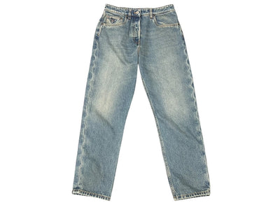 PRADA プラダ デニムパンツ ジーンズ GFP497 サイズ26 トライアングルロゴ インディゴブルー コットン 美品 中古 4b006936