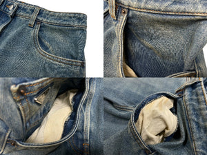 PRADA プラダ デニムパンツ ジーンズ GFP497 サイズ26 トライアングルロゴ インディゴブルー コットン 美品 中古 4b006936