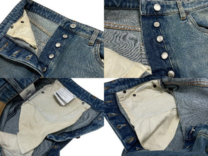 PRADA プラダ デニムパンツ ジーンズ GFP497 サイズ26 トライアングルロゴ インディゴブルー コットン 美品 中古 4b006936