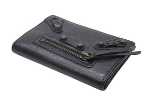 極美品 BALENCIAGA バレンシアガ クラシック ザ シティ カードケース ブラック レザー 名刺入れ コインケース 財布 ウォレット 310703 中古 4b006937