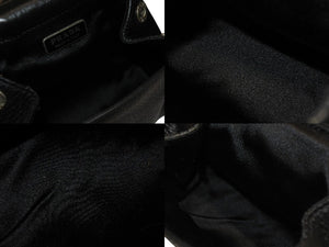 PRADA プラダ 97FW ループ ワンショルダーバッグ レザー ブラック アーカイブ トライアングルロゴ金具 シルバー金具 美品 中古 4b006940