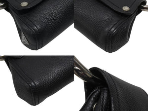 PRADA プラダ 97FW ループ ワンショルダーバッグ レザー ブラック アーカイブ トライアングルロゴ金具 シルバー金具 美品 中古 4b006940
