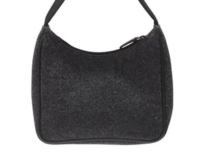極美品 PRADA プラダ プラダスポーツ ワンショルダーバッグ ウール ナイロンキャンバス チャコール ブラック シルバー金具 中古 4b006942