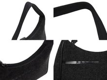 Load image into Gallery viewer, 極美品 PRADA プラダ プラダスポーツ ワンショルダーバッグ ウール ナイロンキャンバス チャコール ブラック シルバー金具 中古 4b006942