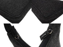 Load image into Gallery viewer, 極美品 PRADA プラダ プラダスポーツ ワンショルダーバッグ ウール ナイロンキャンバス チャコール ブラック シルバー金具 中古 4b006942