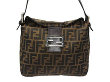 Load image into Gallery viewer, FENDI フェンディ ワンショルダーバッグ マンマバケット ズッカ柄 ブラウン キャンバス レザー 美品 中古 4b006943