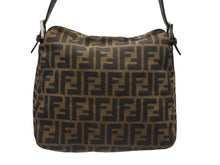Load image into Gallery viewer, FENDI フェンディ ワンショルダーバッグ マンマバケット ズッカ柄 ブラウン キャンバス レザー 美品 中古 4b006943