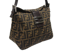 Load image into Gallery viewer, FENDI フェンディ ワンショルダーバッグ マンマバケット ズッカ柄 ブラウン キャンバス レザー 美品 中古 4b006943