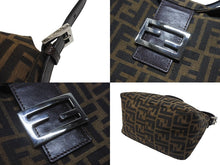 Load image into Gallery viewer, FENDI フェンディ ワンショルダーバッグ マンマバケット ズッカ柄 ブラウン キャンバス レザー 美品 中古 4b006943