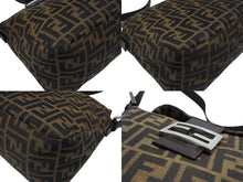 Load image into Gallery viewer, FENDI フェンディ ワンショルダーバッグ マンマバケット ズッカ柄 ブラウン キャンバス レザー 美品 中古 4b006943
