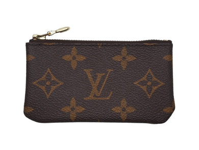 極美品 LOUIS VUITTON ルイヴィトン モノグラム ポシェット クレ コインケース 小銭入れ M62650 ロゴ ブラウン 中古 4b006946