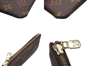 極美品 LOUIS VUITTON ルイヴィトン モノグラム ポシェット クレ コインケース 小銭入れ M62650 ロゴ ブラウン 中古 4b006946