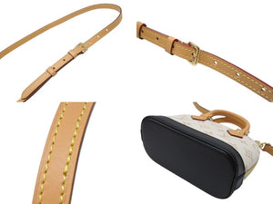 極美品 LOUIS VUITTON ルイヴィトン ナノ アルマ 2WAYバッグ M46895 モノグラム デュンヌキャンバス ホワイト ブラック ベージュ 中古 4b006950
