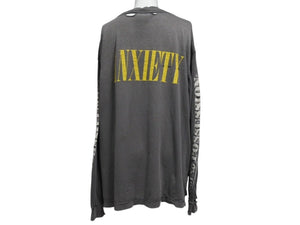 SAINT MICHAEL セントマイケル × 河村康輔 長袖 Tシャツ SM-A22-0000-083 サイズL チャコール プリント 中古 4b006956