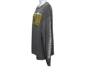 SAINT MICHAEL セントマイケル × 河村康輔 長袖 Tシャツ SM-A22-0000-083 サイズL チャコール プリント 中古 4b006956