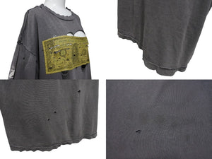 SAINT MICHAEL セントマイケル × 河村康輔 長袖 Tシャツ SM-A22-0000-083 サイズL チャコール プリント 中古 4b006956