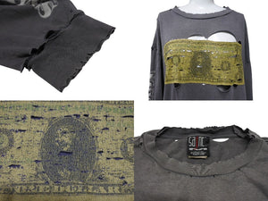 SAINT MICHAEL セントマイケル × 河村康輔 長袖 Tシャツ SM-A22-0000-083 サイズL チャコール プリント 中古 4b006956