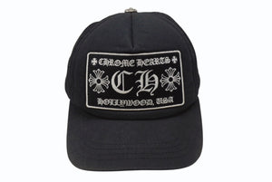 CHROME HEARTS クロムハーツ トラッカーキャップ ハリウッド限定 CHロゴ刺繍 クロスボール シルバー 925 ブラック 良品 中古 4b006957