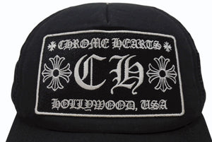 CHROME HEARTS クロムハーツ トラッカーキャップ ハリウッド限定 CHロゴ刺繍 クロスボール シルバー 925 ブラック 良品 中古 4b006957
