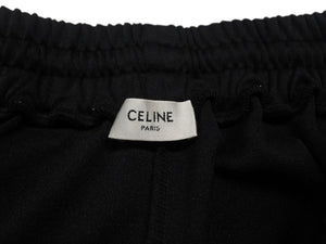 極美品 CELINE セリーヌ ショーツ ショートパンツ 2Z144121O サイズL ブラック ポリエステル ロゴプリント 中古 4b006963