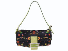 Load image into Gallery viewer, FENDI フェンディ ビーズ刺繍 マンマバケット ワンショルダーバッグ 26424 ブラック マルチカラー グリーン シルバー金具 ロゴ 美品 中古 4b006967