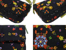 Load image into Gallery viewer, FENDI フェンディ ビーズ刺繍 マンマバケット ワンショルダーバッグ 26424 ブラック マルチカラー グリーン シルバー金具 ロゴ 美品 中古 4b006967