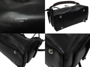 新品未使用 LOUIS VUITTON ルイヴィトン キャリーオール バイブ MM ショルダーバッグ M25143 ラムレザー ブラック 中古 4b006968