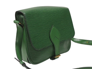 LOUIS VUITTON ルイヴィトン カルトシエール ショルダーバッグ M52244 ボルネオグリーン ゴールド金具 美品 中古 4b006982
