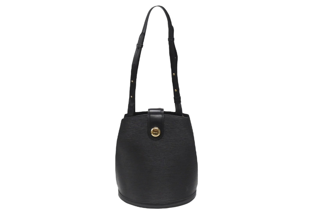 LOUIS VUITTON ルイヴィトン LV クリュニー ショルダーバッグ M52252 エピレザー ブラック ゴールド金具 美品 中古 4b006983
