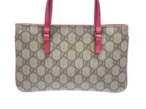 極美品 GUCCI グッチ ミニハンドバッグ GG 114559 002122 イタリア製 PVC レザー ベージュ ピンク シルバー金具 中古 4b006985