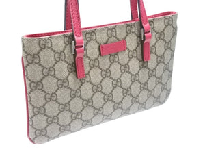極美品 GUCCI グッチ ミニハンドバッグ GG 114559 002122 イタリア製 PVC レザー ベージュ ピンク シルバー金具 中古 4b006985