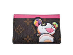 未使用 LOUIS VUITTON ルイヴィトン LV×TM カードケース ポルト カルト サーンプル モノグラム パンダ M13439 ブラウン ピンク中古 4b006990